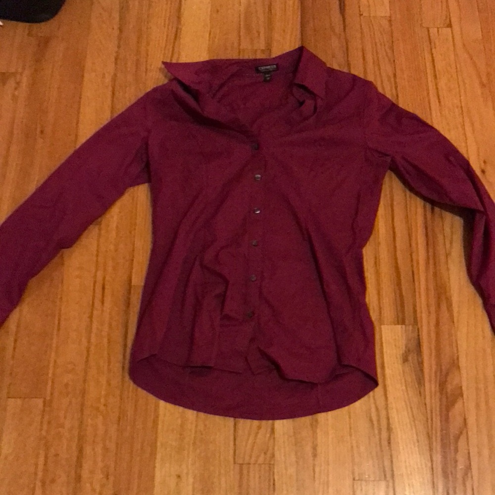 Express, purple, S, button down shirt